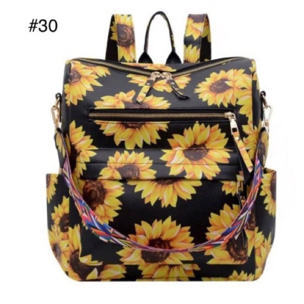 Brand New Sunflower Leather Convertible Backpack